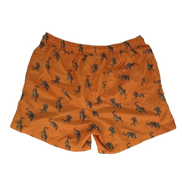 Jack and Jones Swim Shorts Men's Flame Orange Tiger Motif - Size Large - Picture 4 of 11